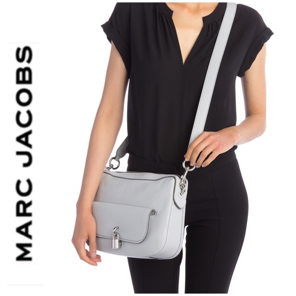 NWT Marc Jacobs genuine leather messenger gray - Picture 2 of 11